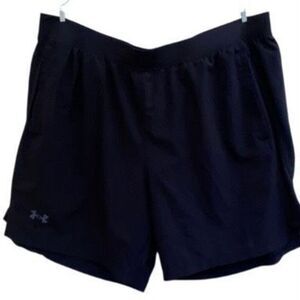 Under Armour HeatGear Black Athletic Running Shorts Mens Size XXL 2XL Activewear